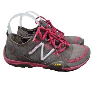 New Balance Minimus Trail Running Shoes Womens Size 8.5 B Gray Pink Vibram